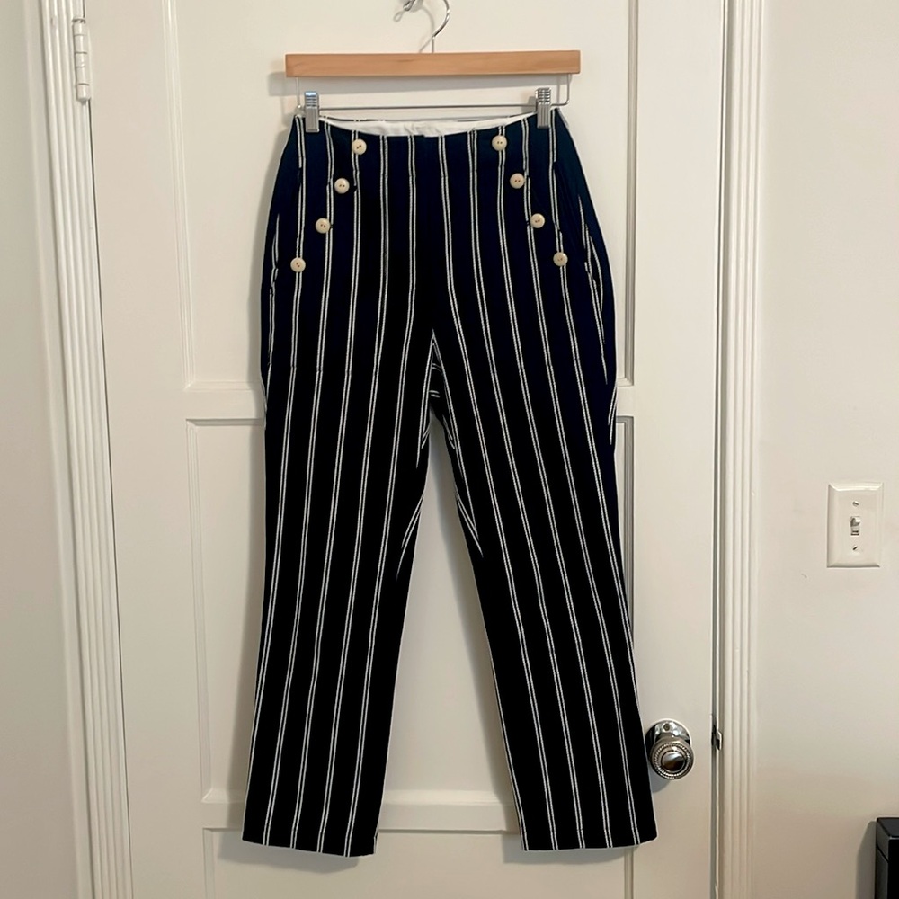 J. Crew Sailor Pant in Stripe Navy and White - Picture 2 of 14